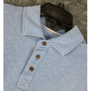 Ron Jon Surf Shop Mens XL Polo Shirt Light Blue Heathered Cotton Modal Blend